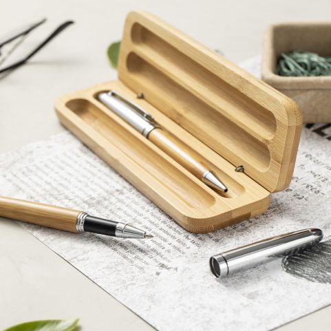 Set de esferográfica e roller com tinta azul - Image 2