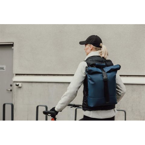 Mochila para bicicleta em couro vegan