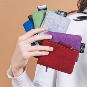 Porta-moedas fabricado em felpo RPET