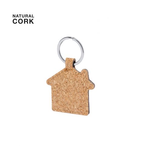 Porta-chaves em forma de casa cortiça natural