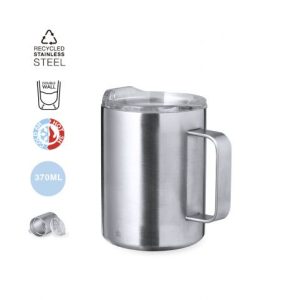 Caneca térmica em aço inox reciclado de 370 ml