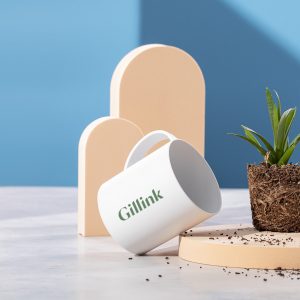 Caneca 100% compostável, fabricada em PLA de milho.