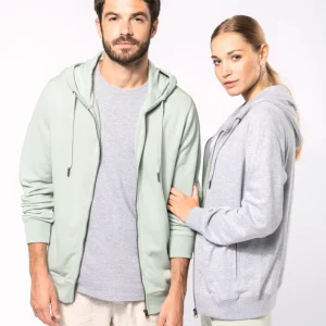 Sweatshirt com fecho e capuz eco-responsável