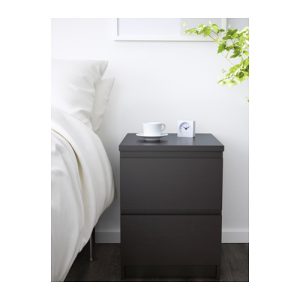 Cómoda MALM 2 gavetas castanho 40×55
