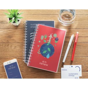 Caderno A5 com capa em plástico reciclado