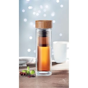 Garrafa de vidro de parede dupla – 420 ML.