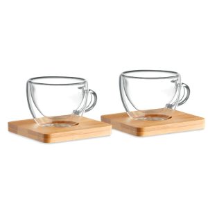 Conjunto de 2 chávenas em vidro para café expresso