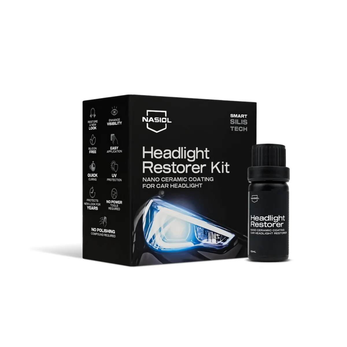 Nasiol Headlight Restorer – Kit de Restauro de Faróis